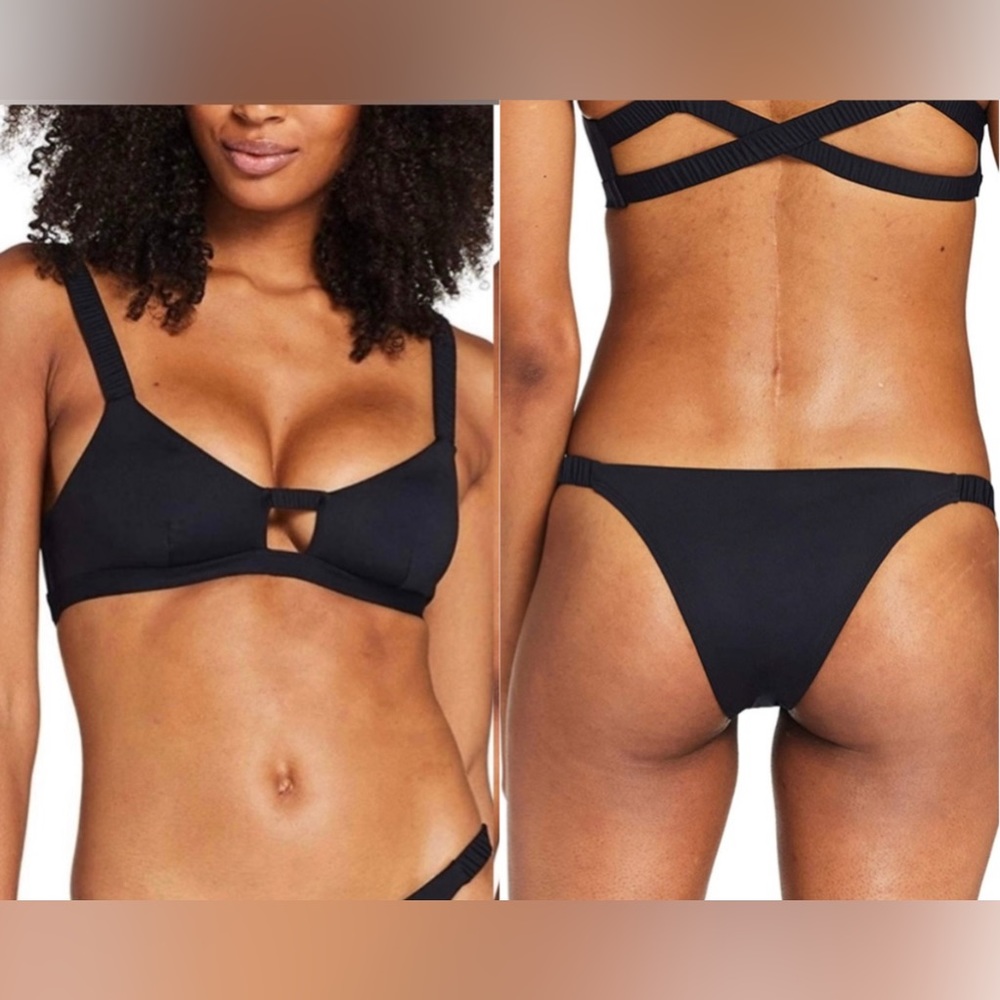 Vitamin A Lennon Top & Zuri Bikini Bottoms SET Black sizes XS/4, 8/M, & L/10 NWT